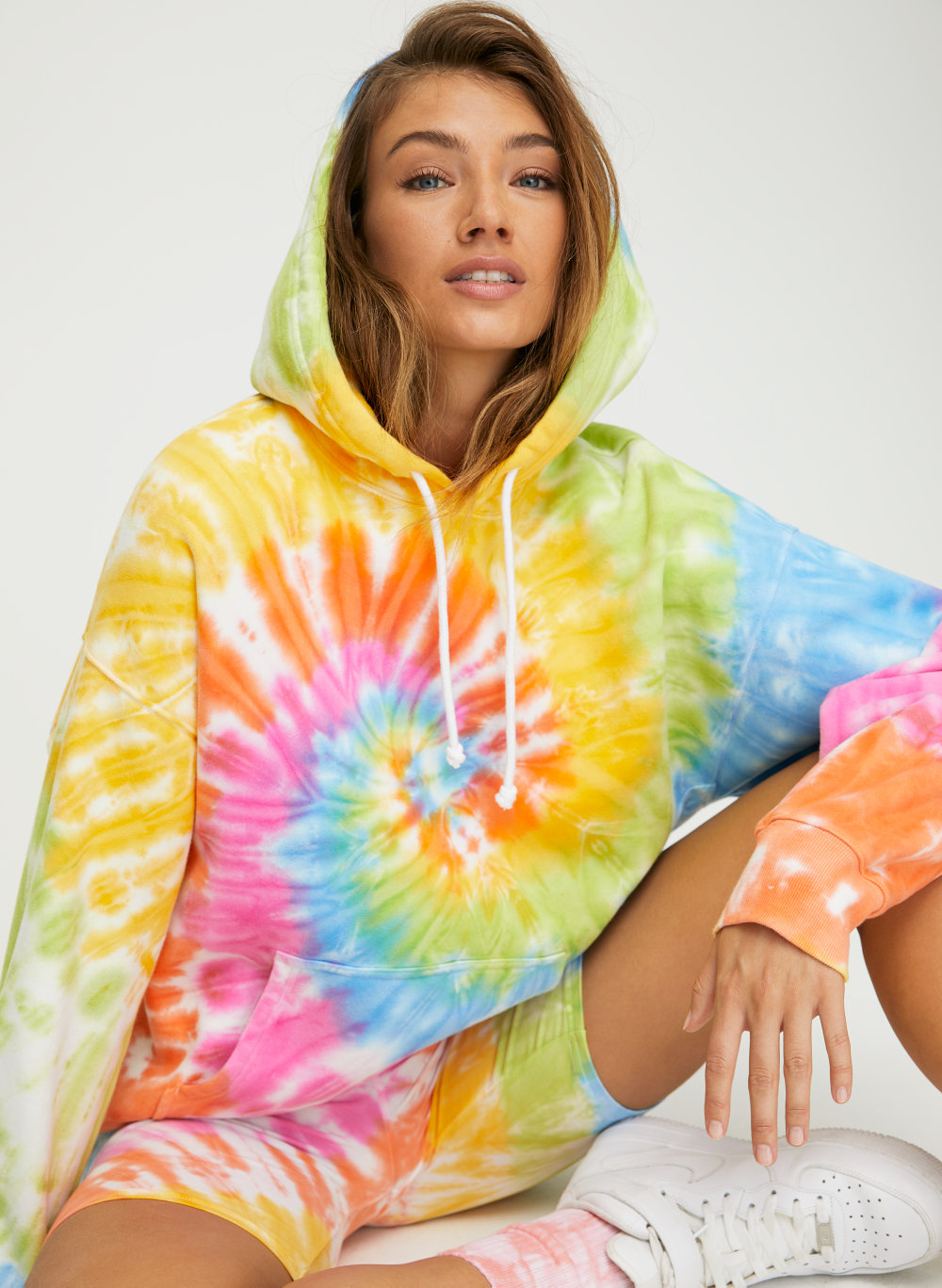 multicolor tie dye hoodie