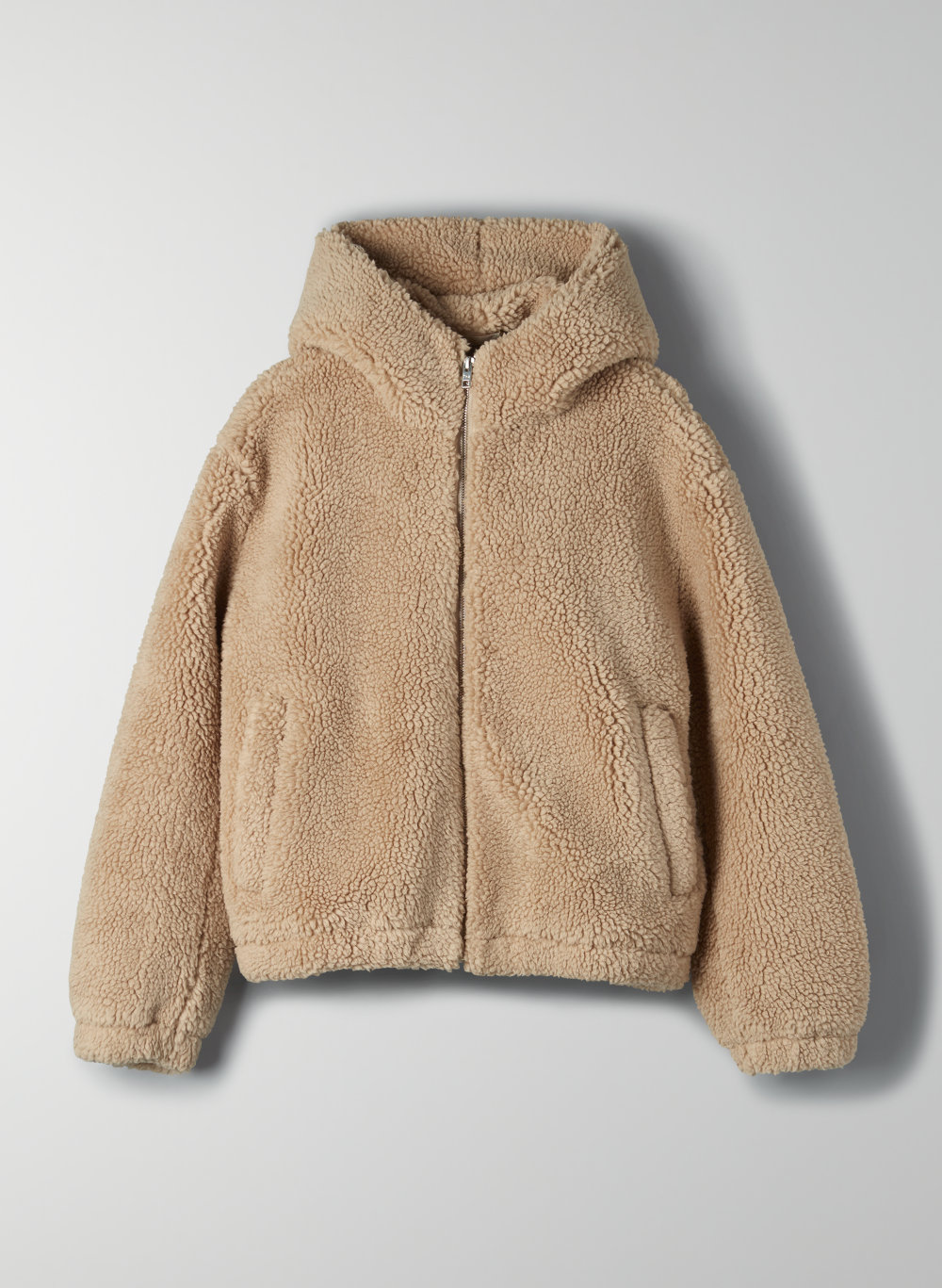 hooded teddy jacket