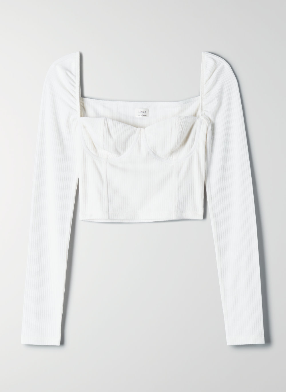 white bustier top with sleeves