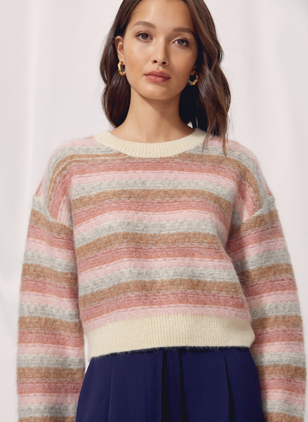 Cadence Stripe Casual Sweater main image 0