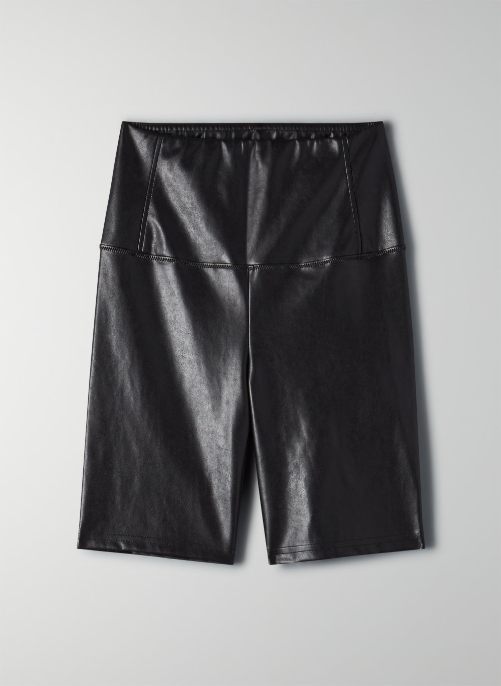 vegan leather biker shorts