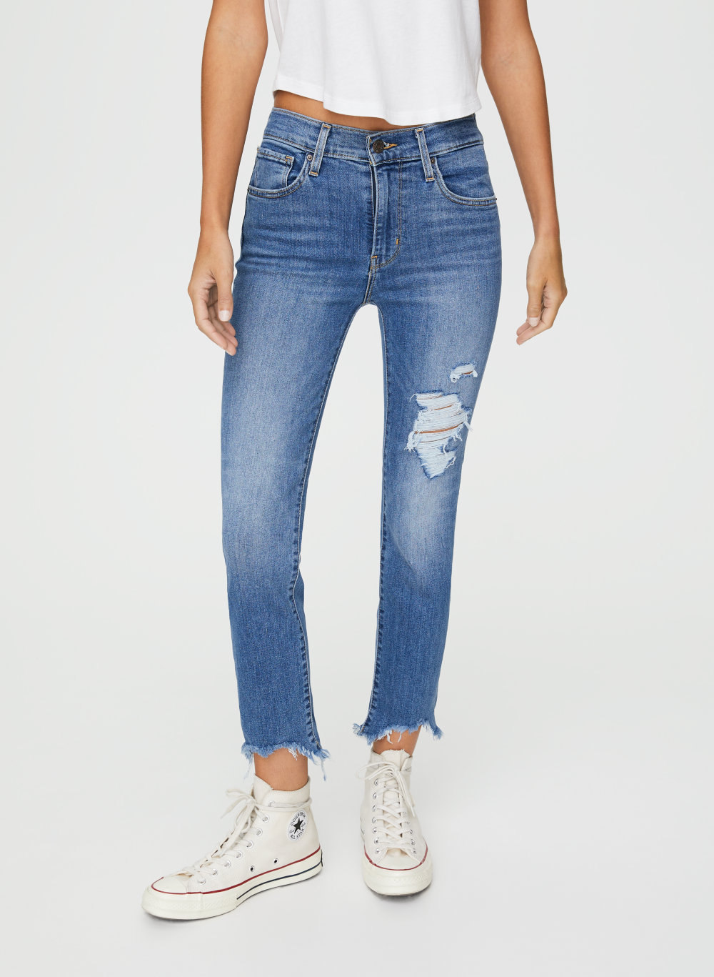 levi's 724 straight crop jeans