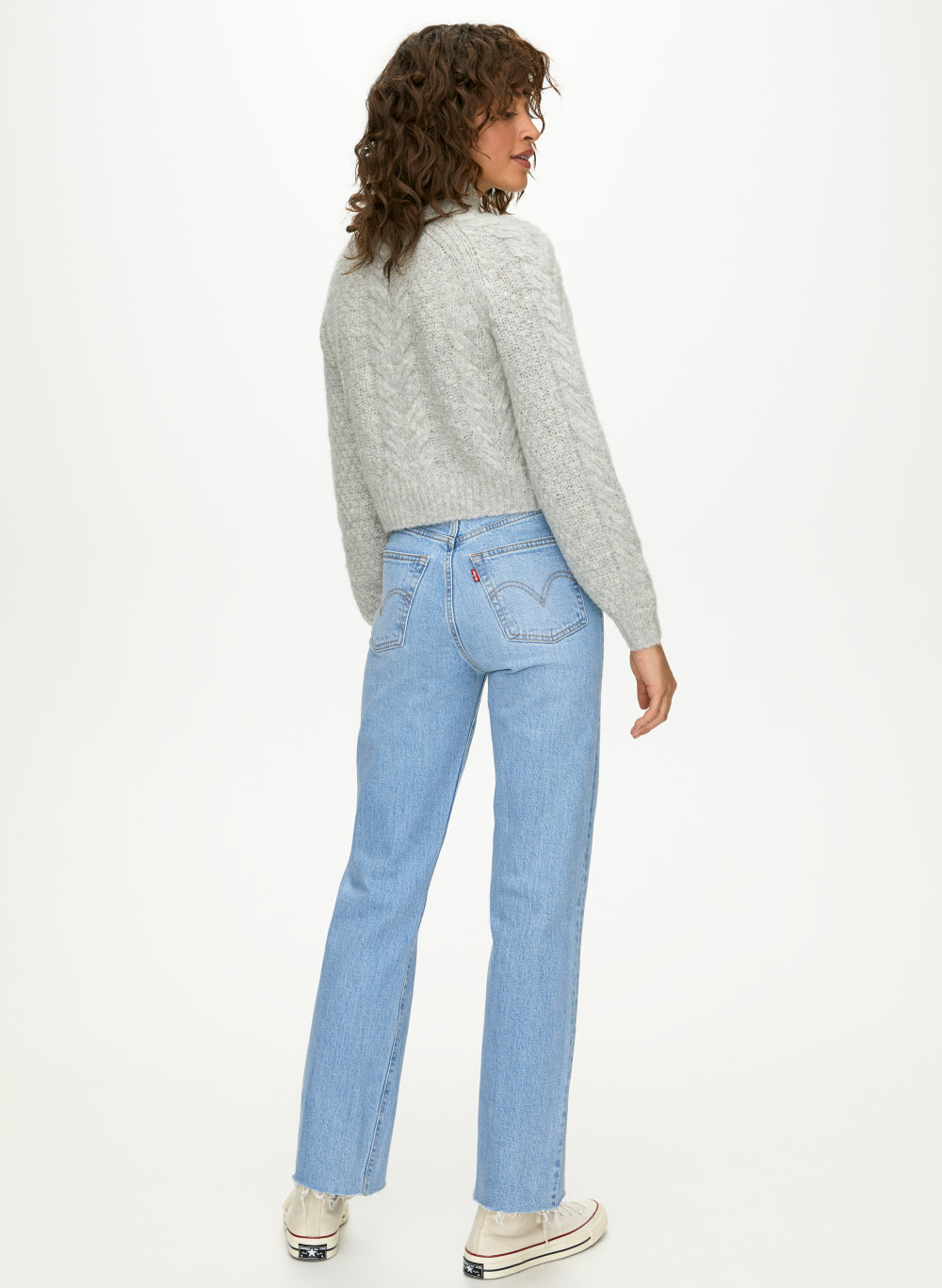 full length straight leg jeans