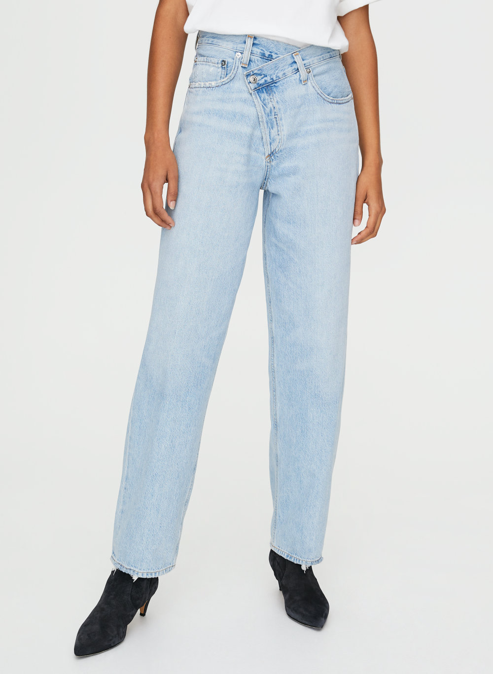 Agolde Pinch Waist Cropped High Rise Flared Jeans Net A.