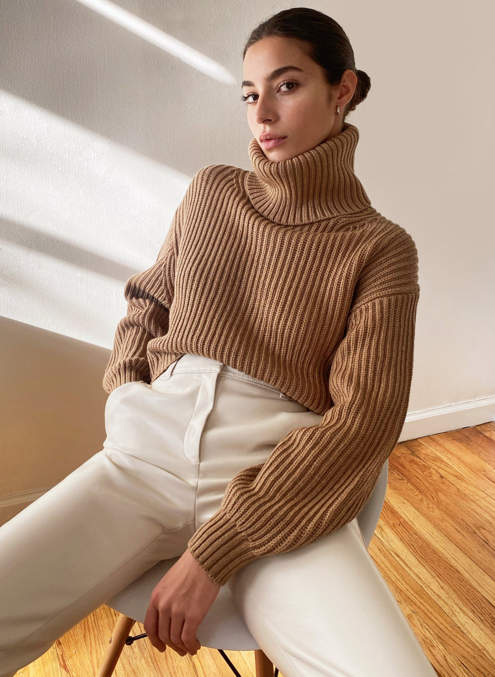 cropped turtleneck sweatshirt