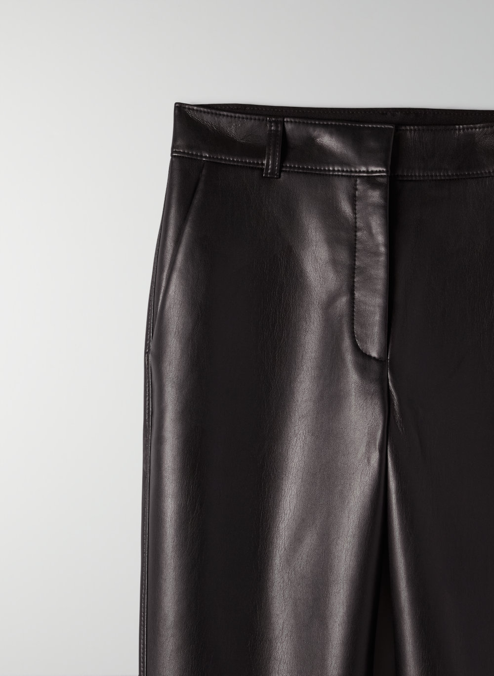 straight leather trousers