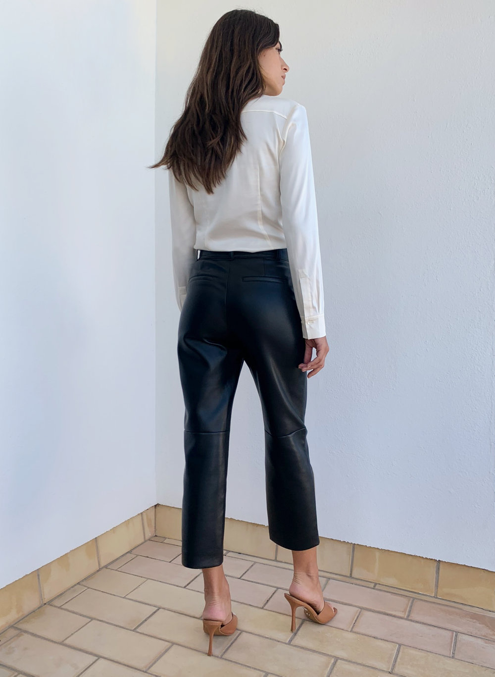 straight leather pants