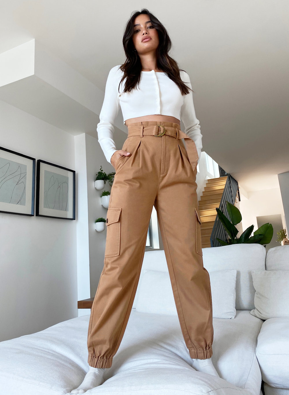 high rise utility pants