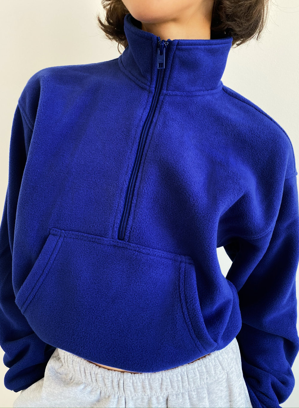 cropped fleece sweater