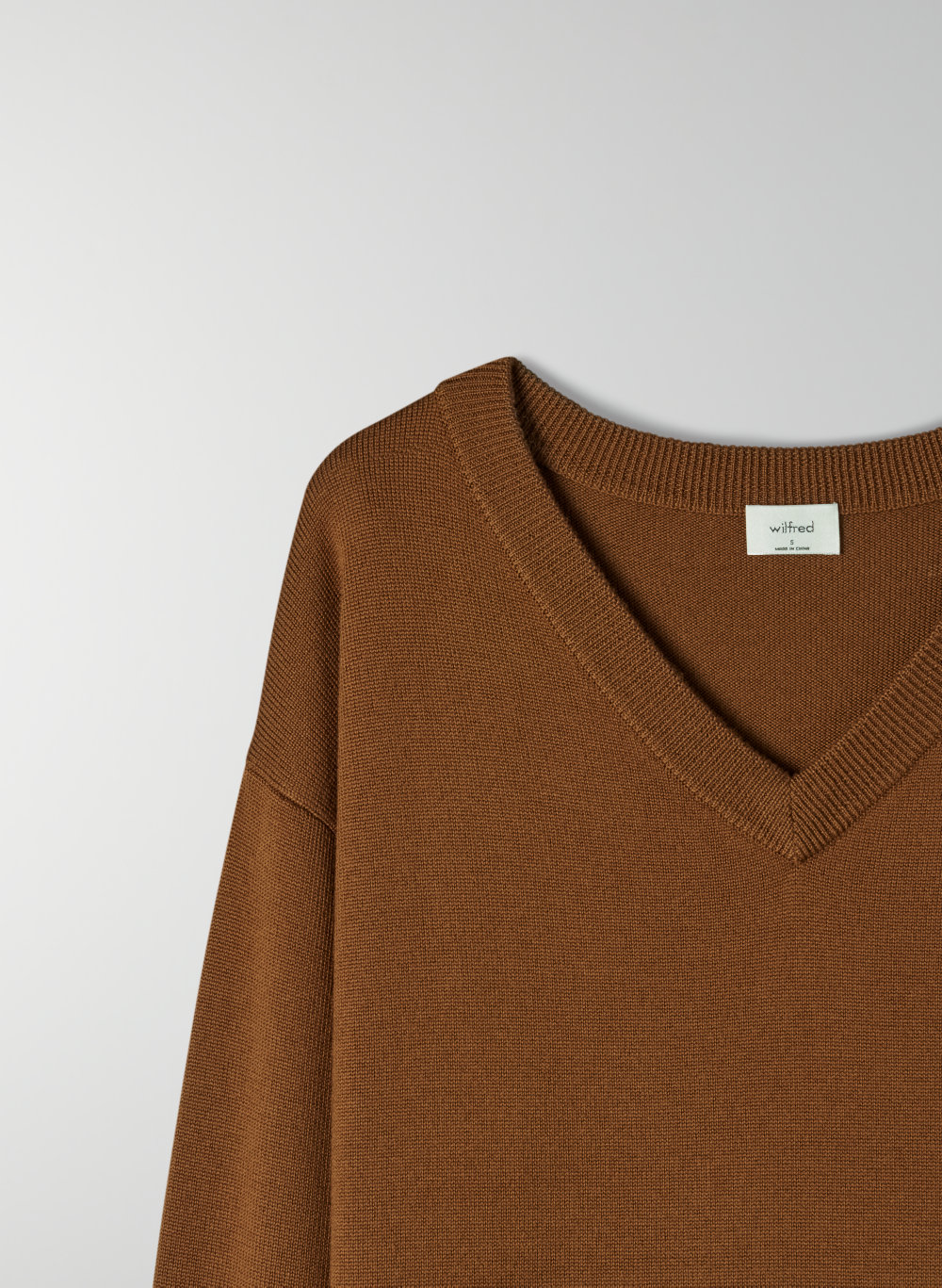 brown sweater v neck