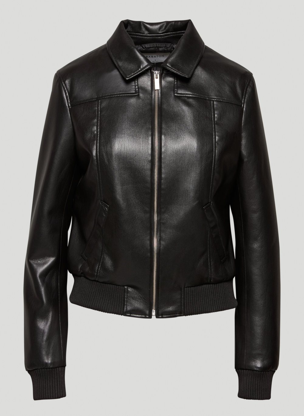 vegan leather bomber jacket