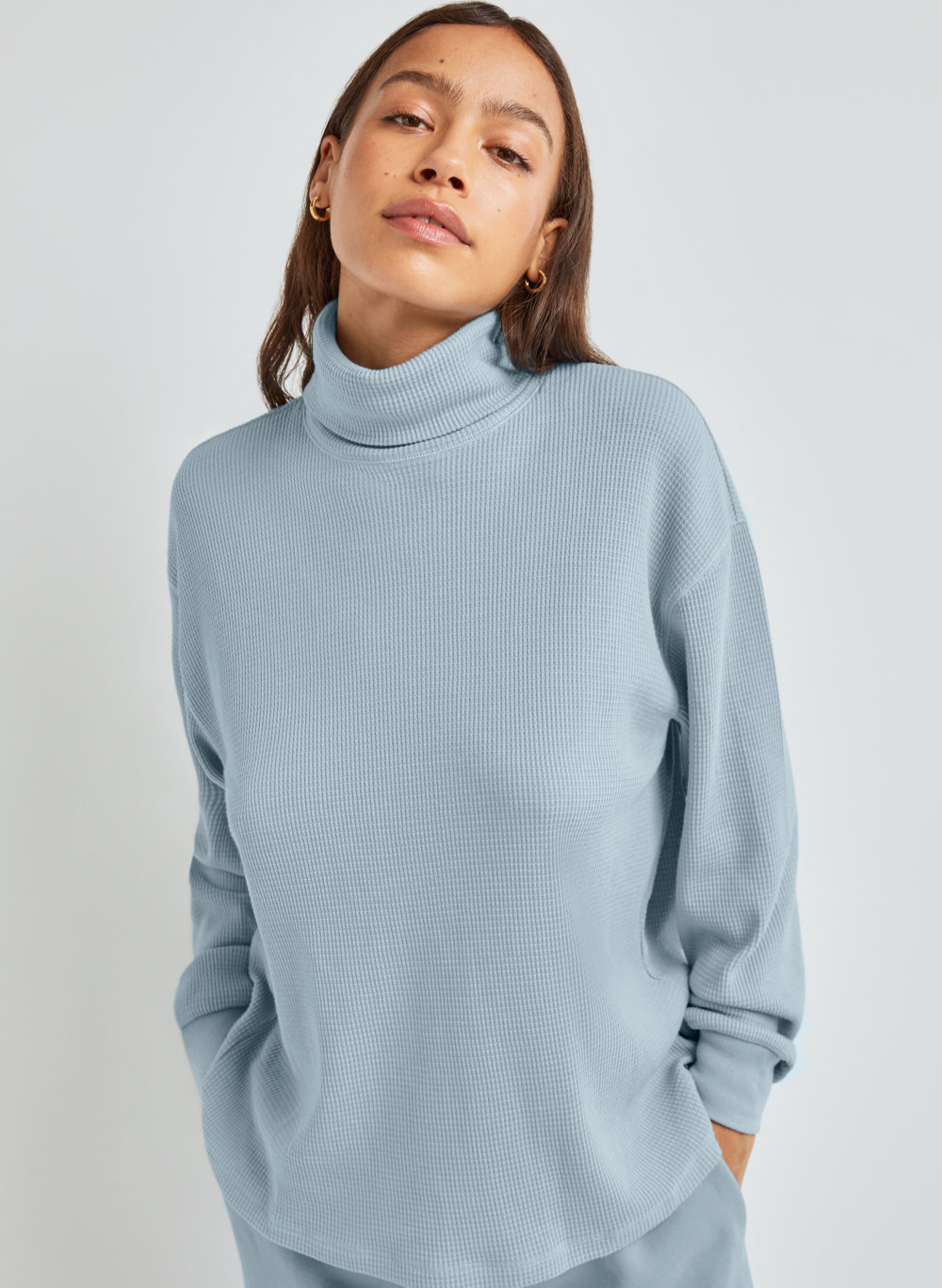 white thermal turtleneck