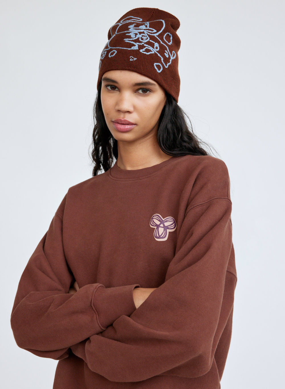 Tna NEW COZY FLEECE BOYFRIEND CREW SWEATSHIRT Aritzia INTL