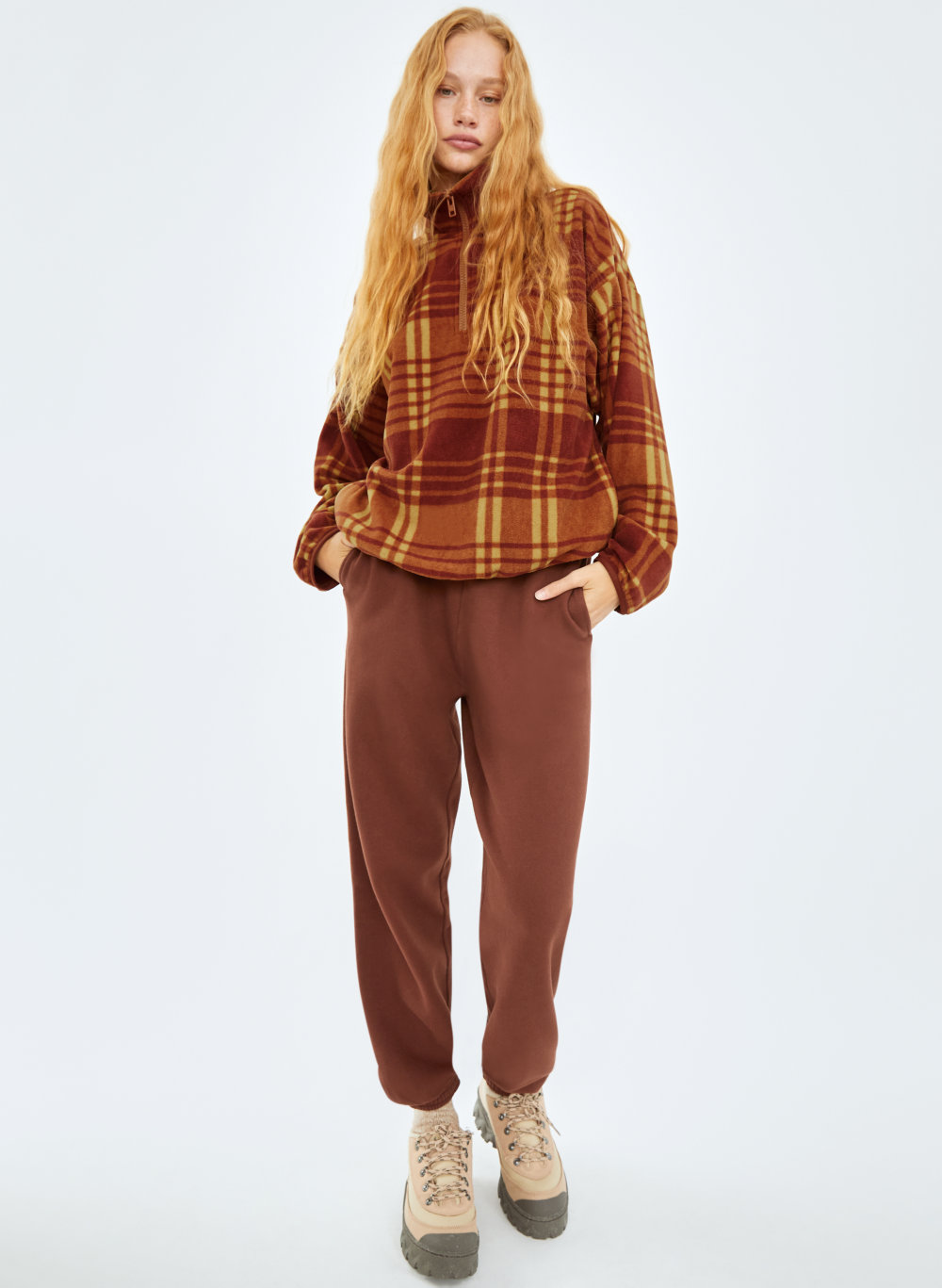 plaid fleece sweater