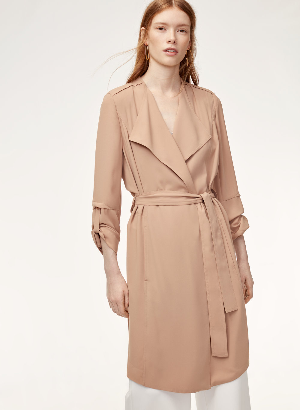 aritzia flowy trench