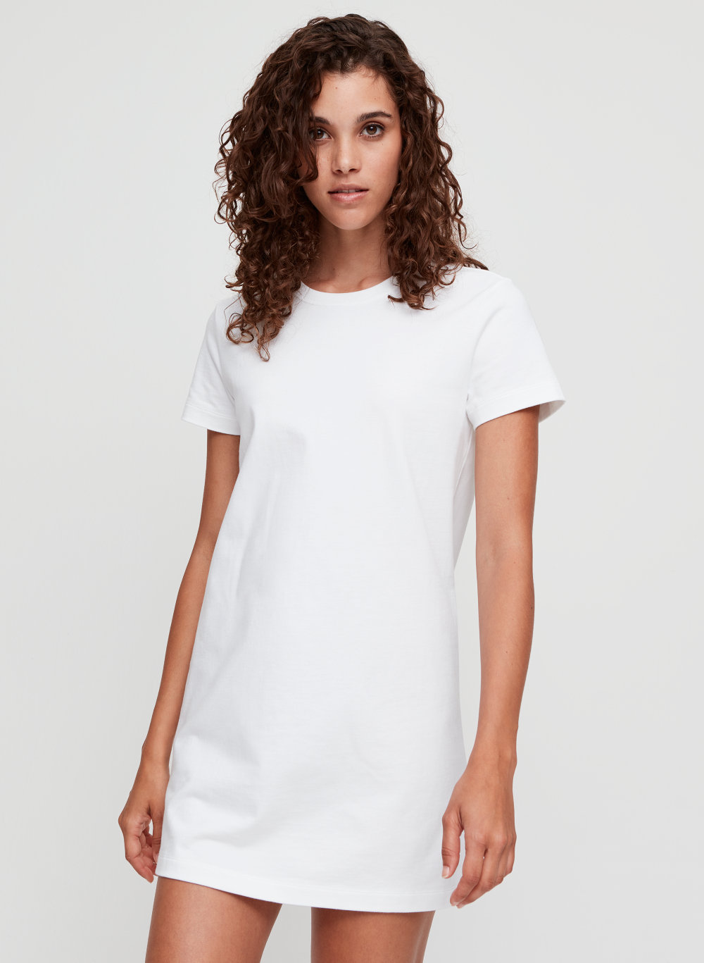 dress and white t shirt