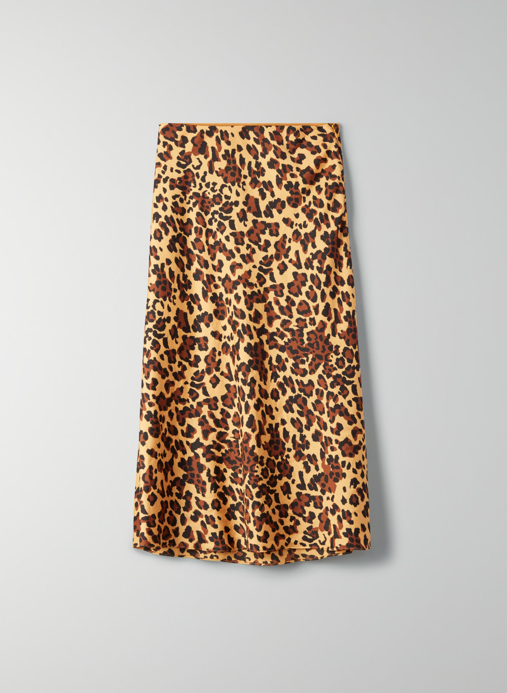 leopard satin slip skirt