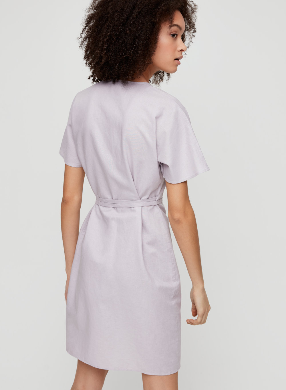 white short linen dress