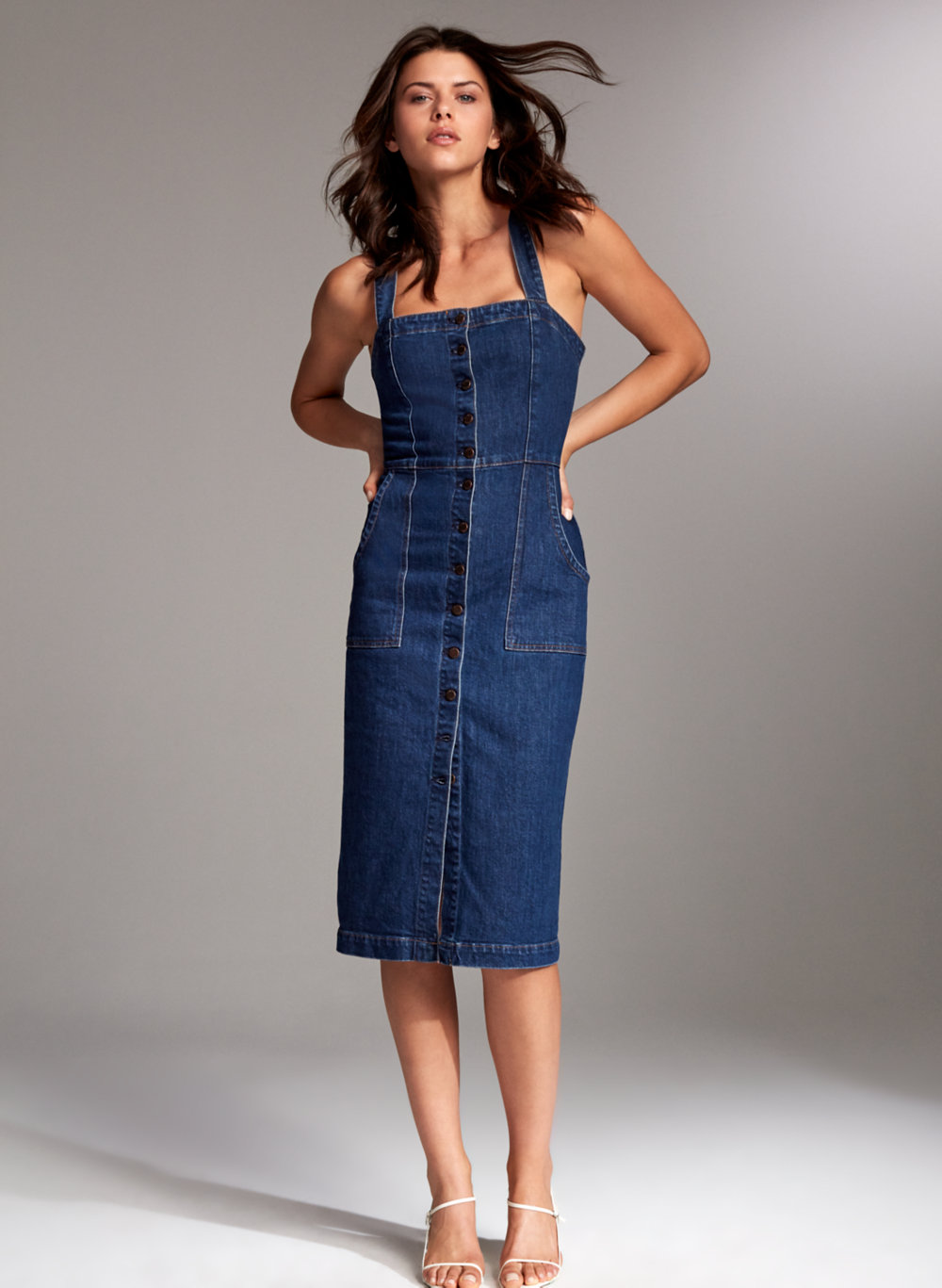jean dress with buttons