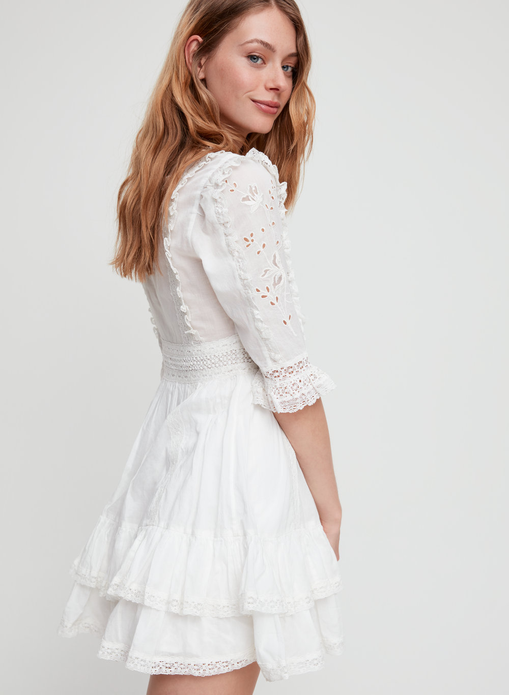 eyelet dress with sleeves