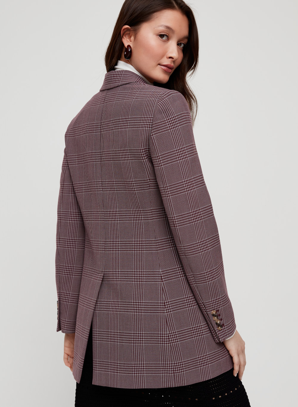 aritzia plaid blazer