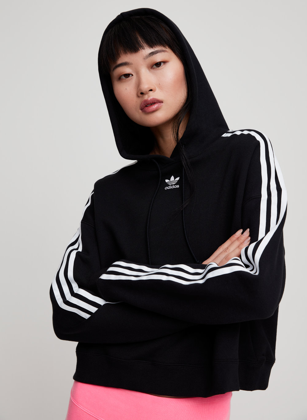 adidas cropped hoodie black