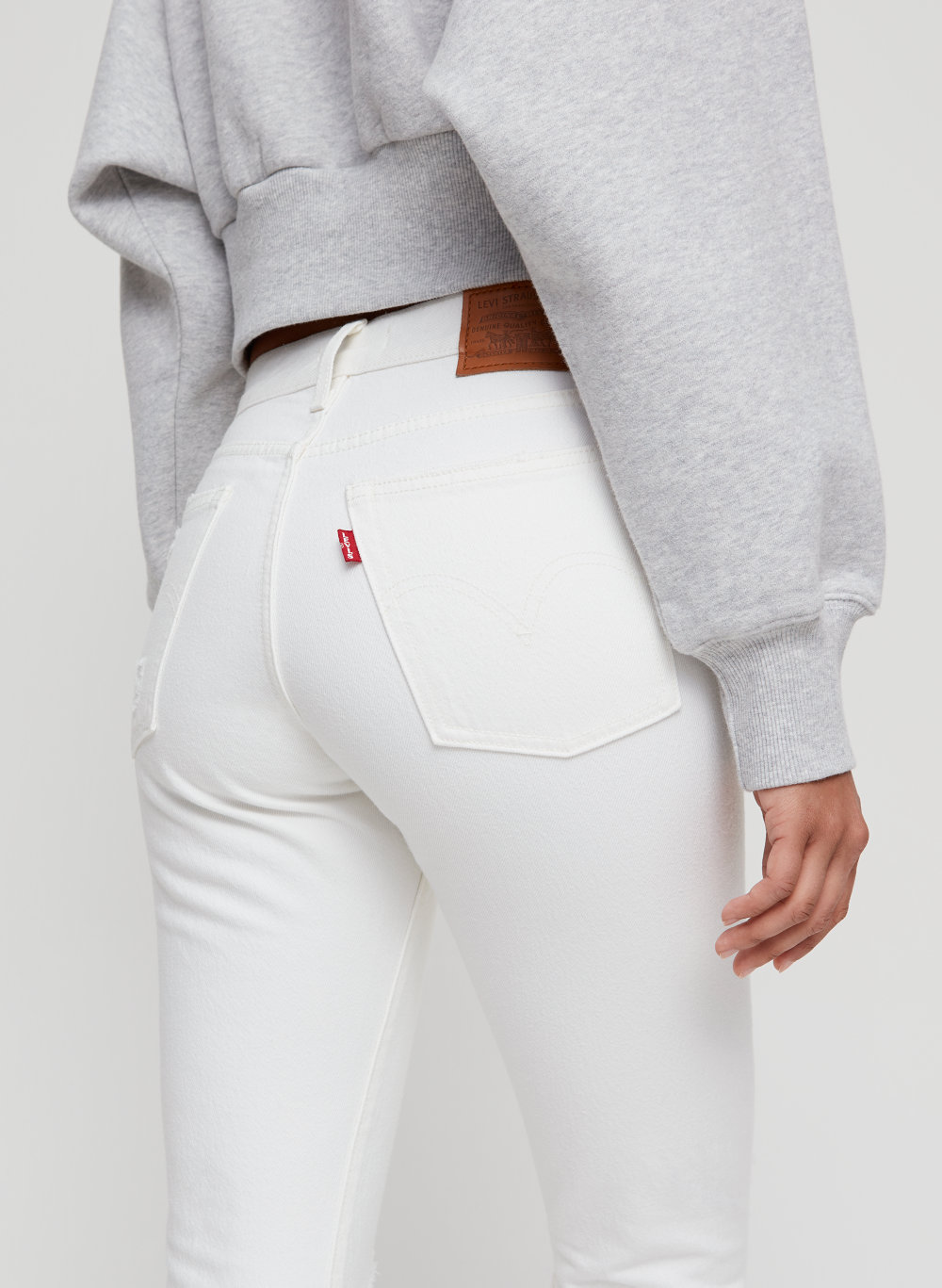levi's wedgie white jeans