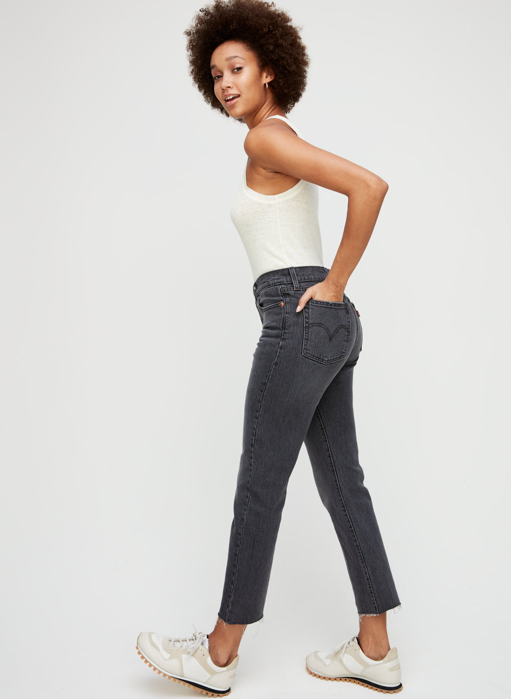 levi's black wedgie straight jeans
