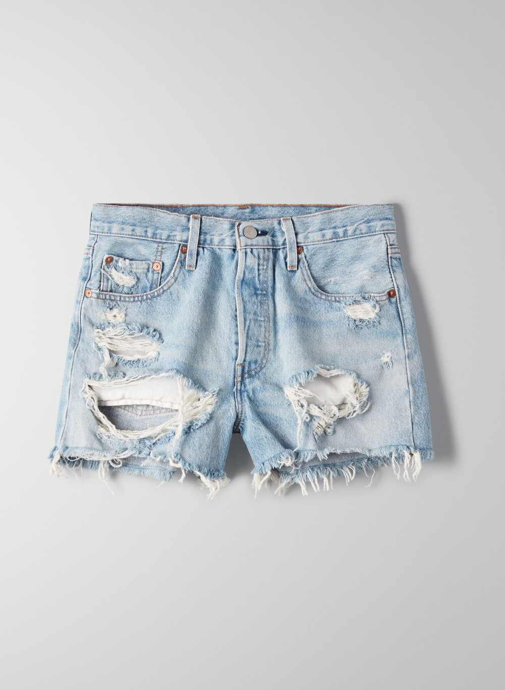 levis ripped shorts women's