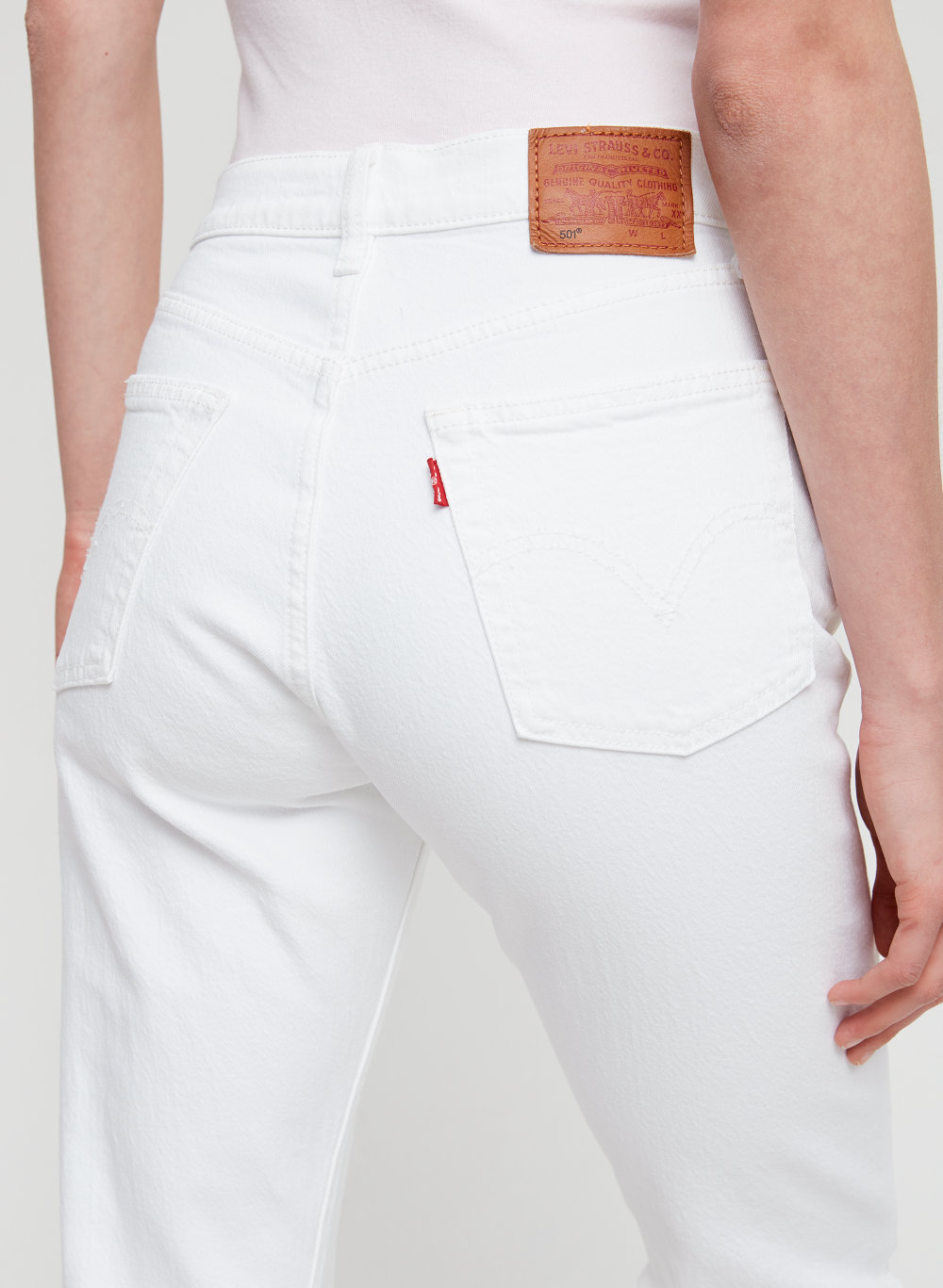 501 levi's white jeans