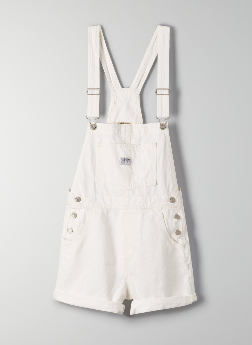 white levis overalls