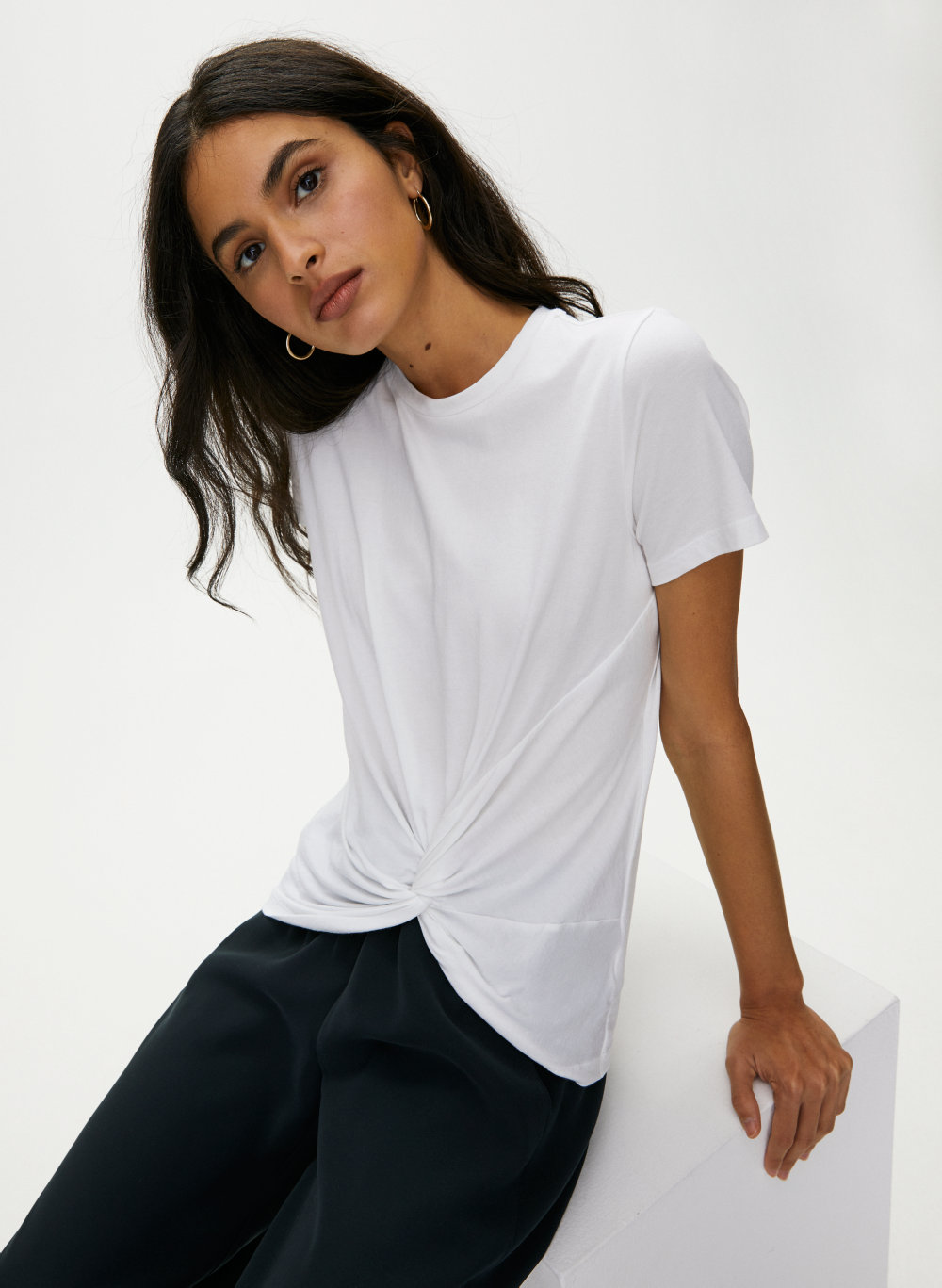 The Group by Babaton FOUNDATION KNOT TEE | Aritzia CA