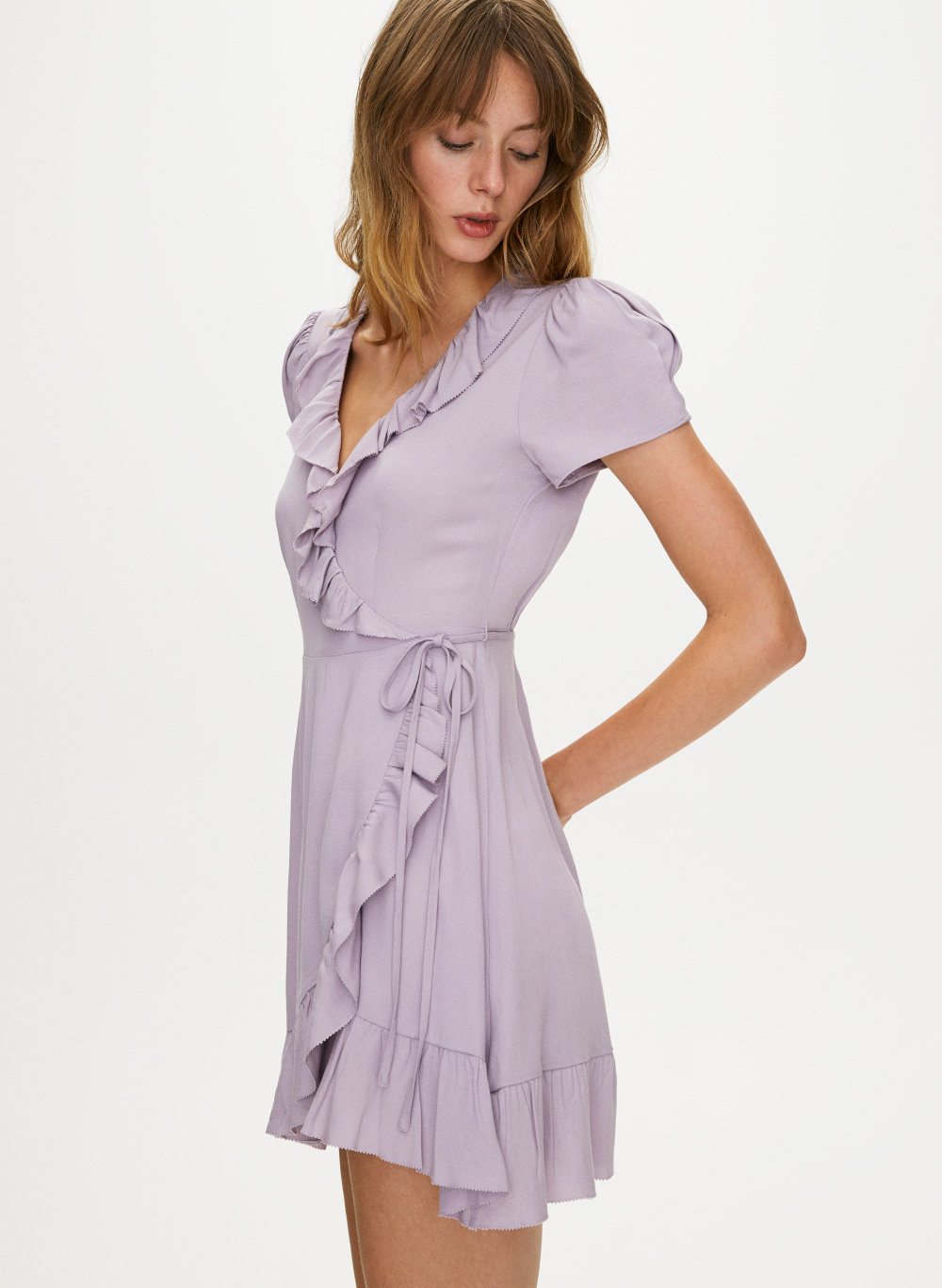 Ruffle Wrap Dress Mini Online Store, UP ...