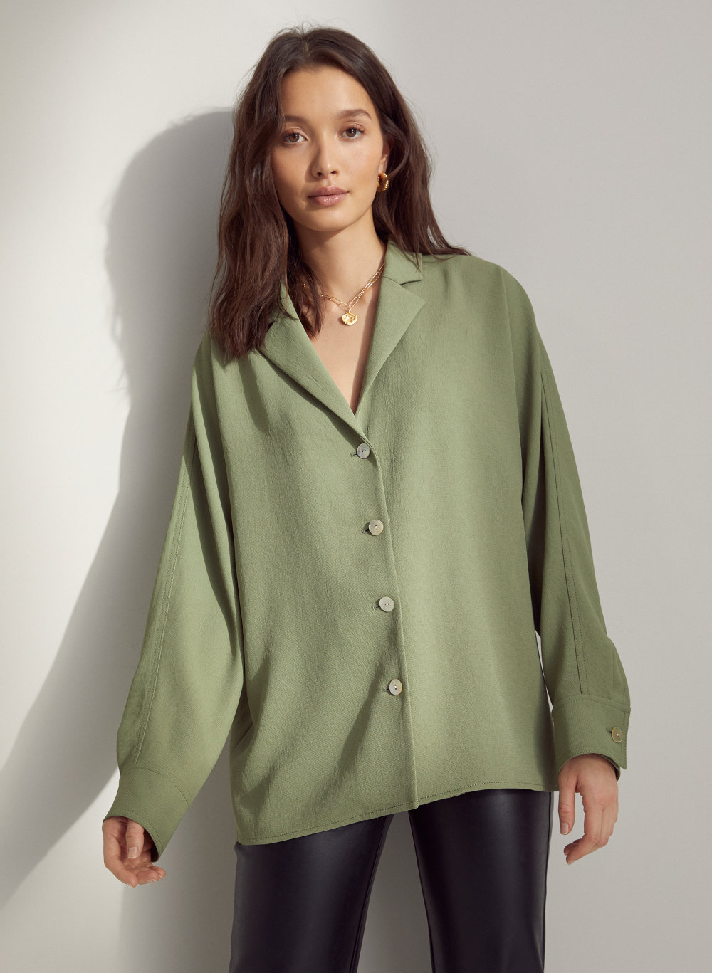 wilfred button front blouse