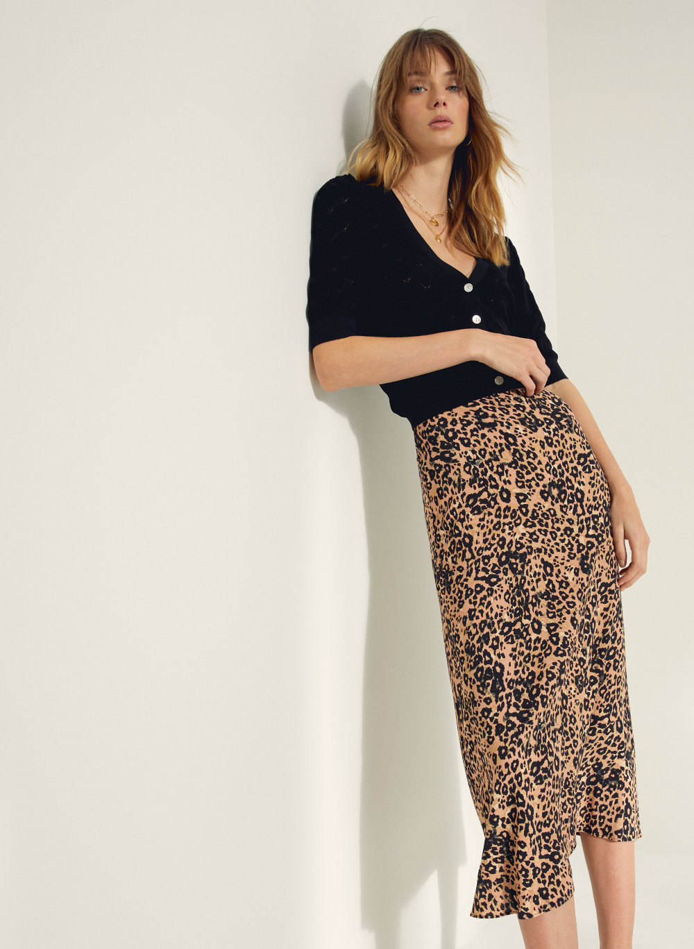 long leopard print skirt
