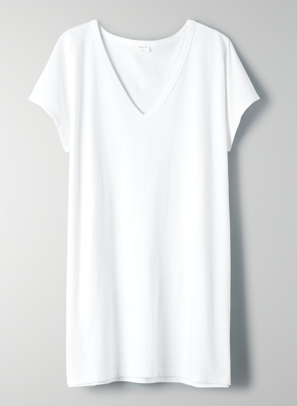 white v neck t shirt dress