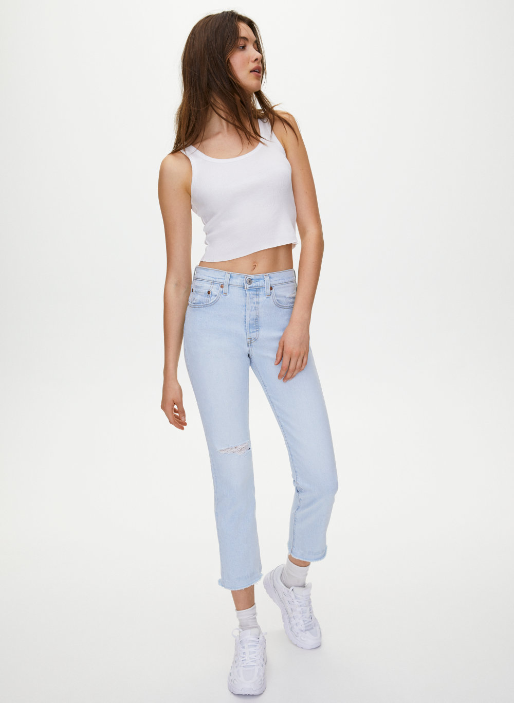 levi's 501 crop jeans straight leg