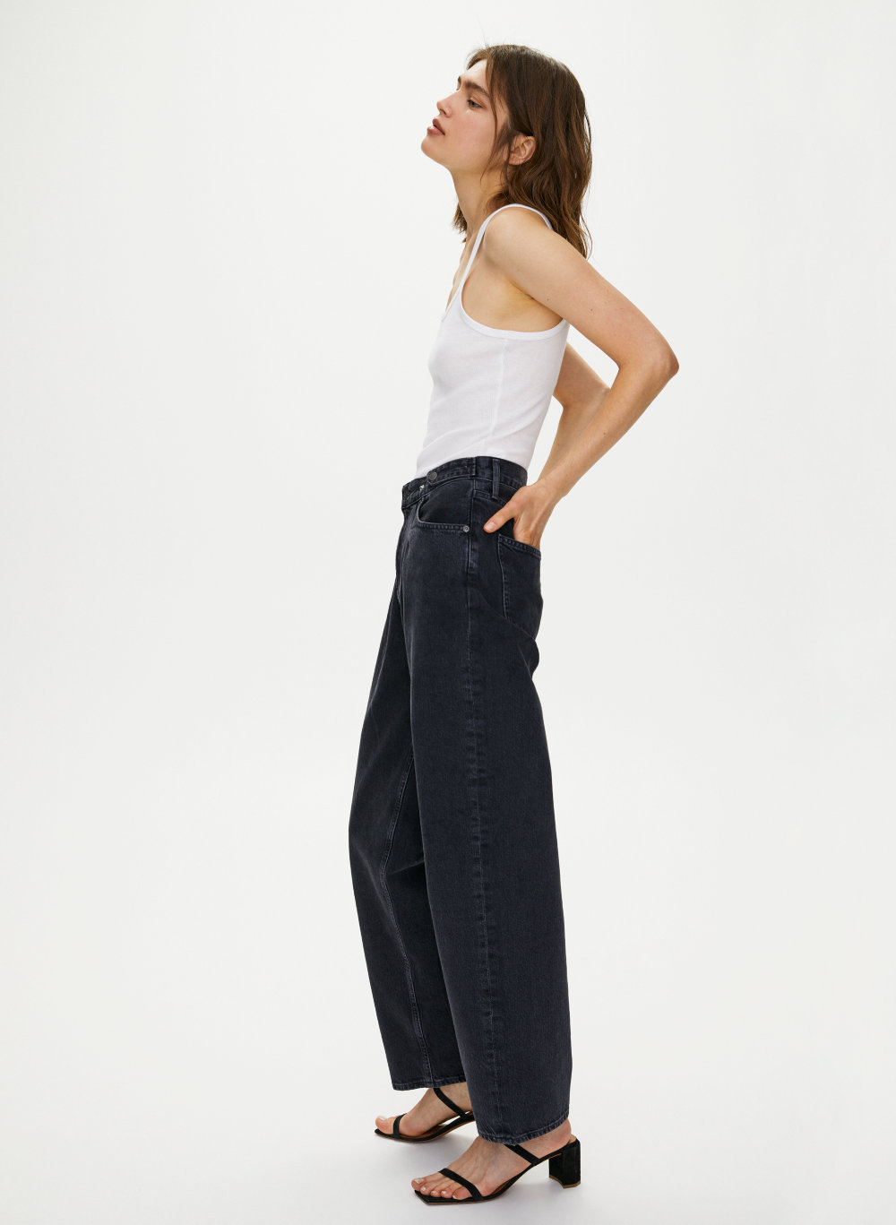 agolde pleated baggy jeans