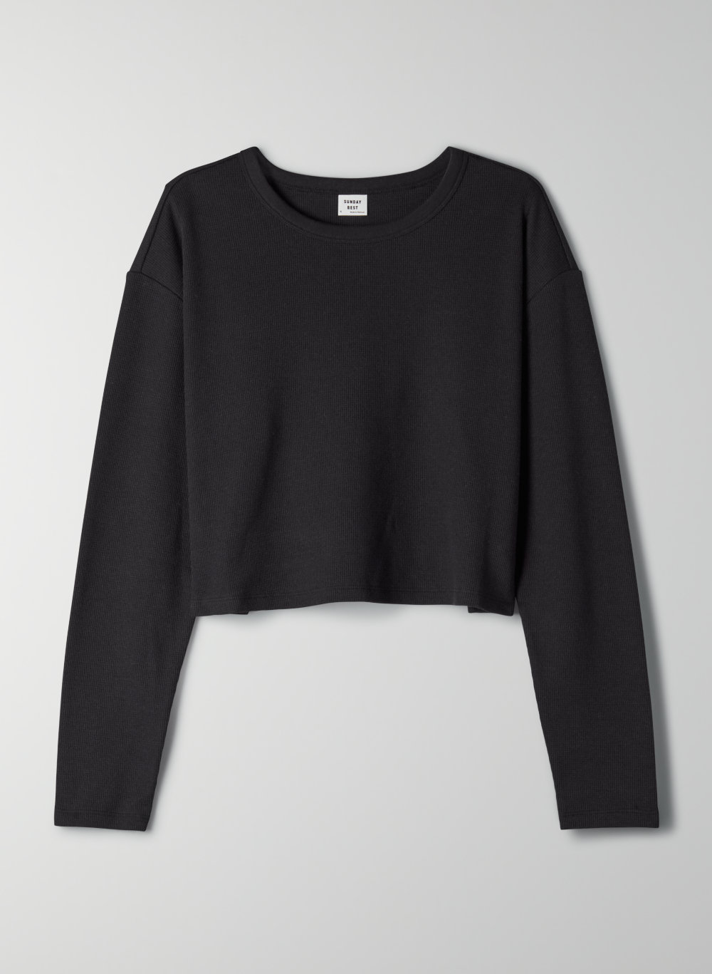 cropped waffle long sleeve