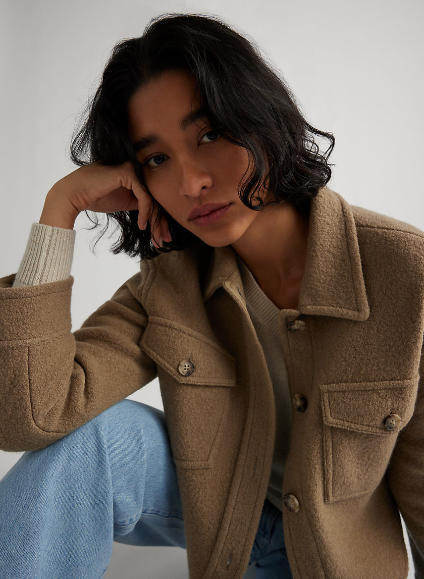 aritzia wool shirt jacket