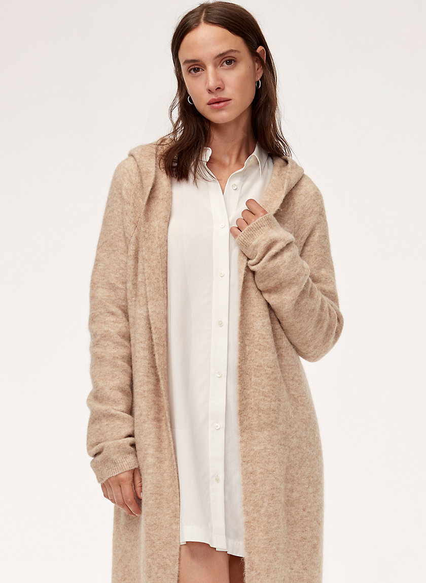 AMMONIUS SWEATER - Long, hooded cardigan with pockets AMMONIUS SWEATER - Long, hooded cardigan with pockets