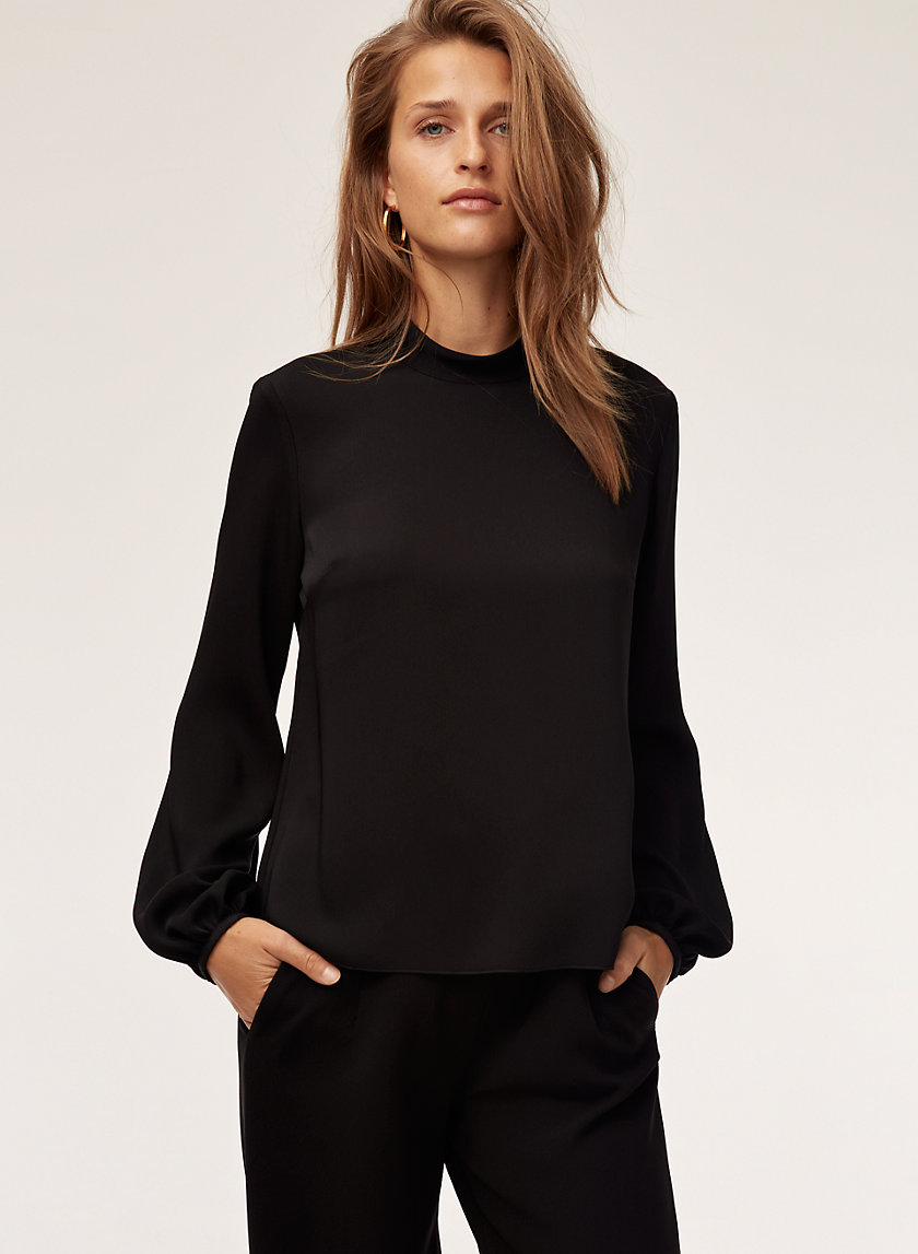 GRANADOS BLOUSE - Long-sleeve, mock-neck blouse GRANADOS BLOUSE - Long-sleeve, mock-neck blouse