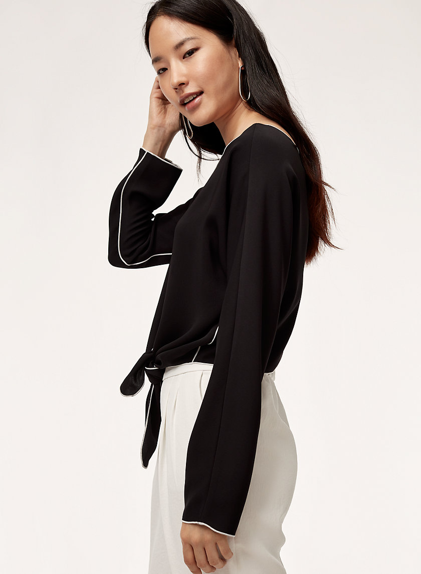 ABASI BLOUSE - Cropped tie-front blouse ABASI BLOUSE - Cropped tie-front blouse