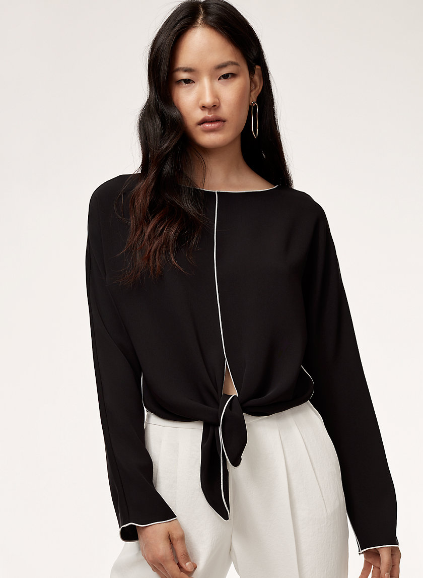 ABASI BLOUSE - Cropped tie-front blouse ABASI BLOUSE - Cropped tie-front blouse