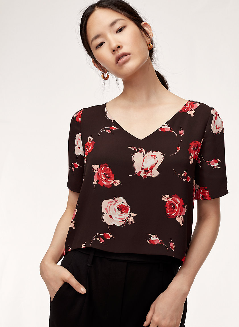 RANDY BLOUSE - Short-sleeve, floral top RANDY BLOUSE - Short-sleeve, floral top