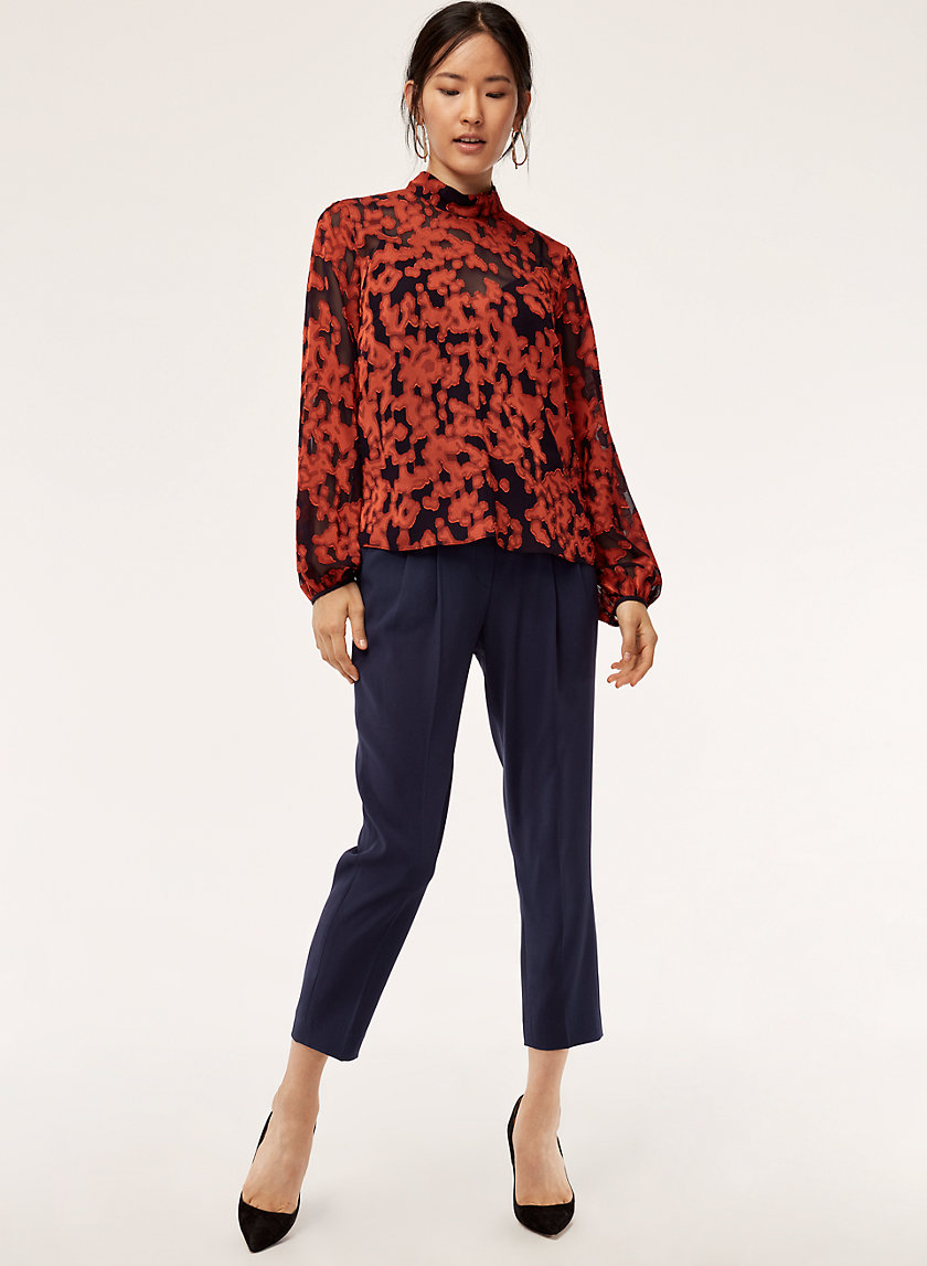 GRANADOS BLOUSE - Mock-neck, jacquard blouse GRANADOS BLOUSE - Mock-neck, jacquard blouse