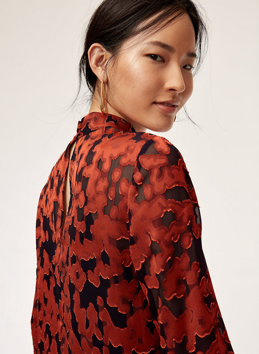 GRANADOS BLOUSE - Mock-neck, jacquard blouse GRANADOS BLOUSE - Mock-neck, jacquard blouse