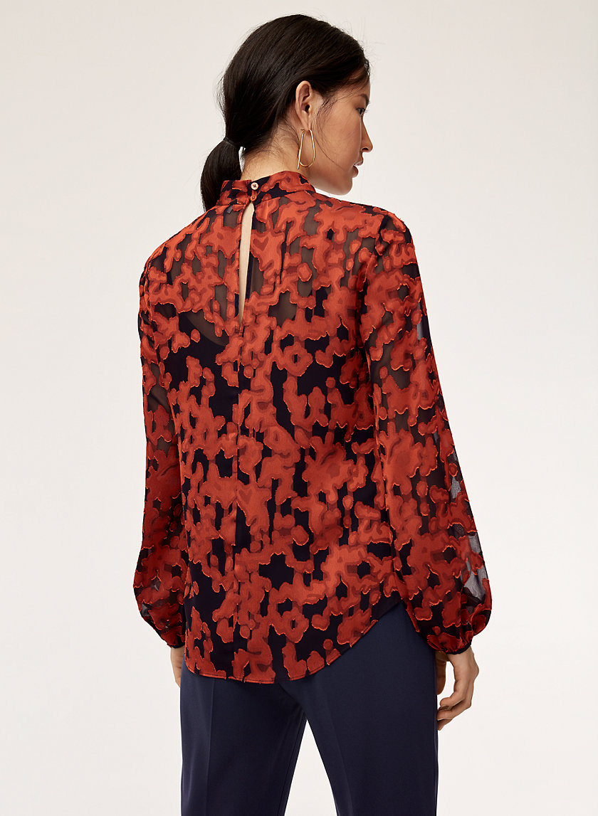 GRANADOS BLOUSE - Mock-neck, jacquard blouse GRANADOS BLOUSE - Mock-neck, jacquard blouse
