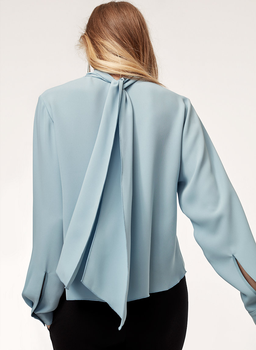 PAUL BLOUSE - Mock-neck, tie-collar top PAUL BLOUSE - Mock-neck, tie-collar top