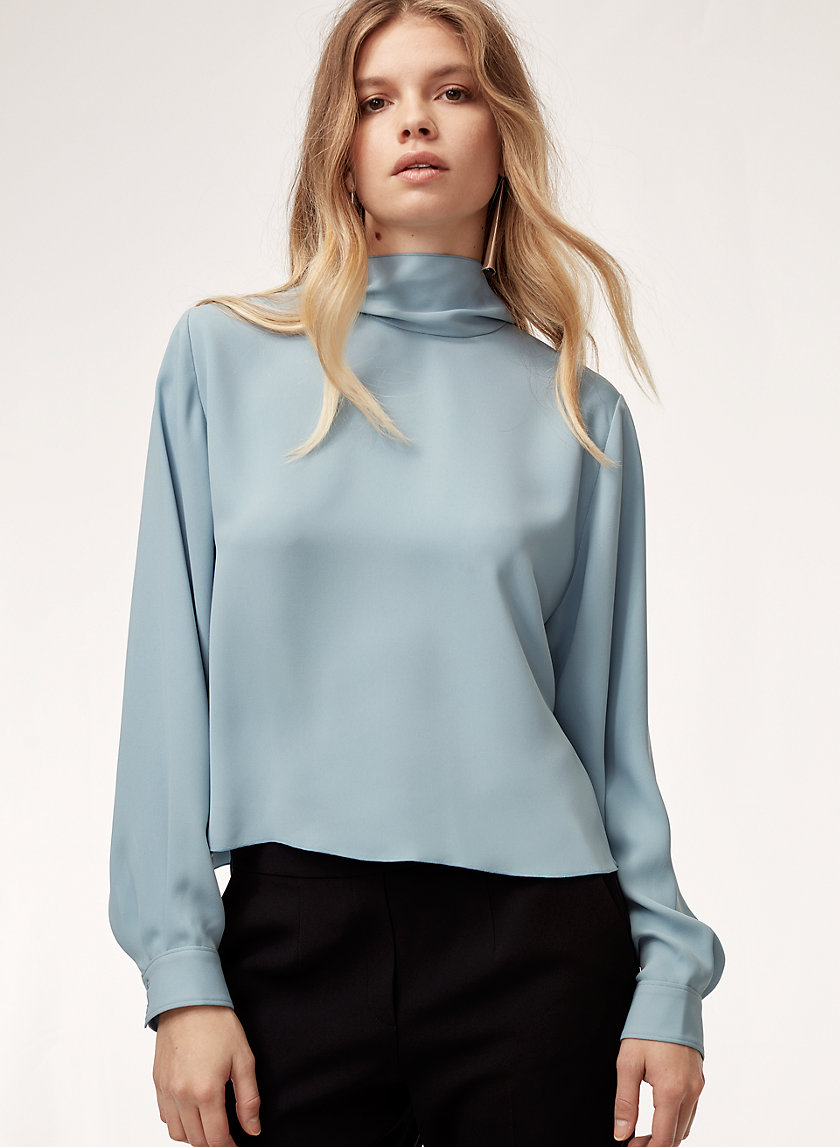 PAUL BLOUSE - Mock-neck, tie-collar top PAUL BLOUSE - Mock-neck, tie-collar top
